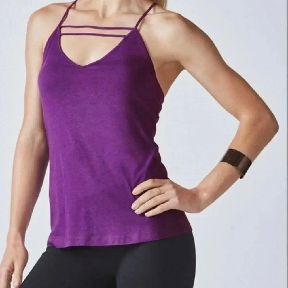 Fabletics Purple Strappy Joel Jersey Tank Top S